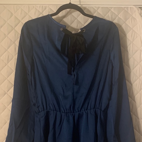 Rachel Roy Blue Long Sleeve Tie Back Dress - Picture 4 of 12
